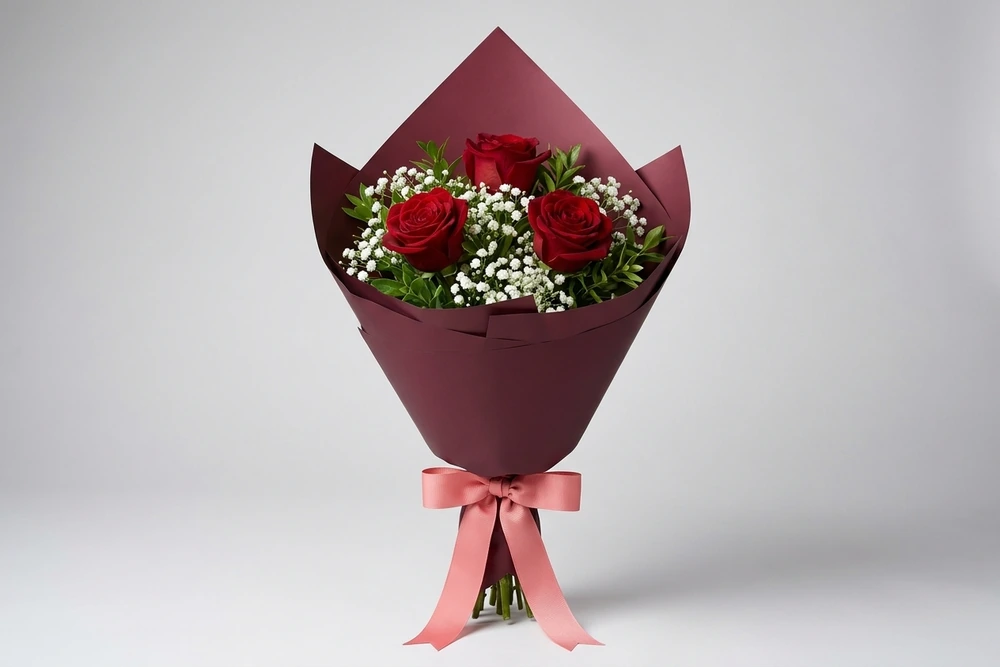 Buquê com 3 Rosas Colombianas
