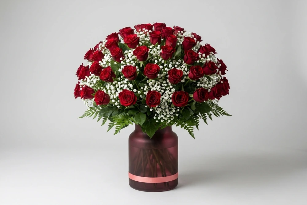 Arranjo Clássico de Rosas Vermelhas - Amor e Elegância