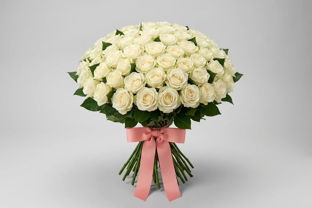 Buquê Inicial 40 Rosas Colombianas Brancas
