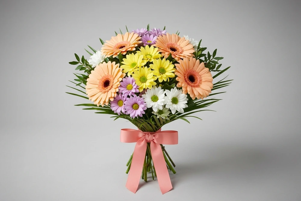 Beleza Natural: Buquê de Flores Variadas com Envoltório de Palha