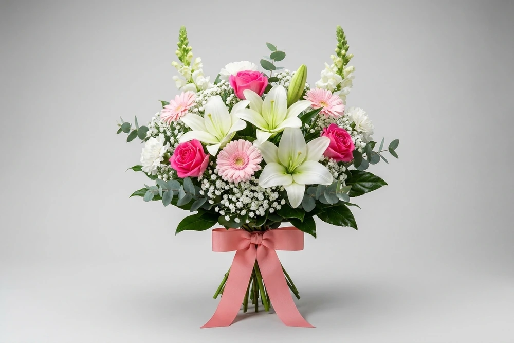 Buquê Elegante com Lírios e Flores Mistas