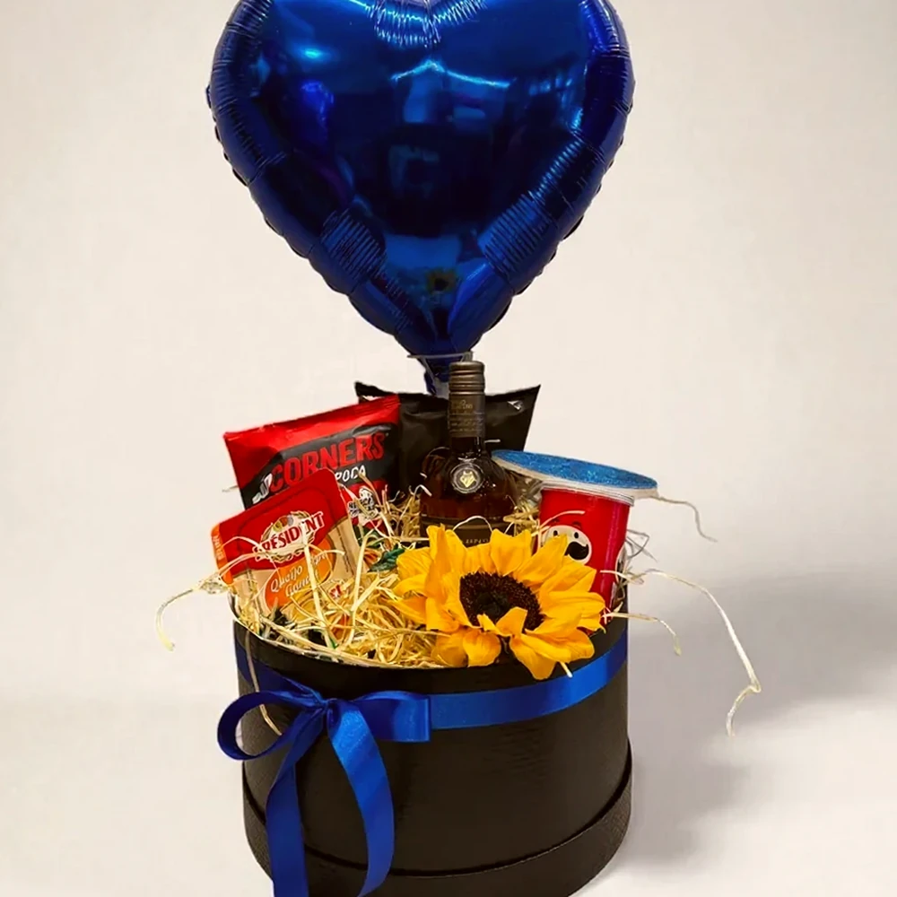 Caixa de Presente Exclusiva para o Dia dos Pais – Balão “Pai, te amo” com Vinho Rosé Casillero del Diablo e Snacks Premium