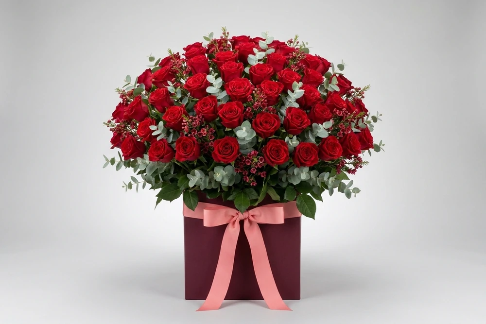 Buquê de 75 rosas Vermelhas Colombianas