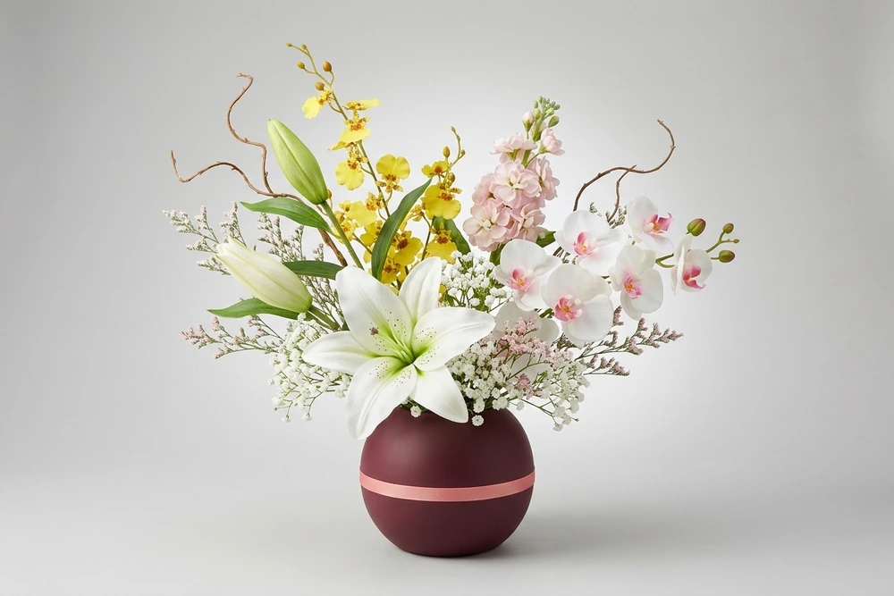 Arranjo Artificial Floral Elegante com Lírio Branco