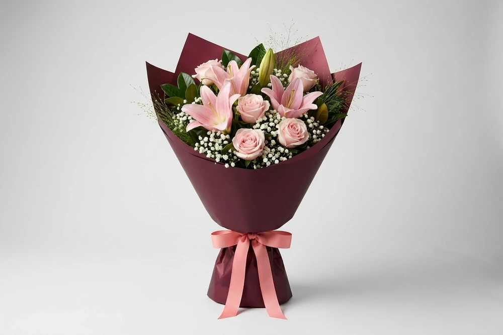 Buquê de Lírio com Rosa